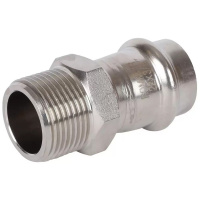 Переходник ВПр-НР, 22х3/4, из нержавеющей стали прессовой ROMMER