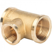 Тройник переходной латунный STOUT без покрытия 3/4"x1/2"x3/4" В