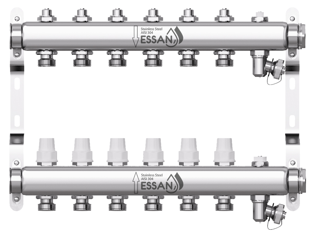 Коллекторная группа из нержавеющей стали без расходомеров Essan 803 - 6 выходов