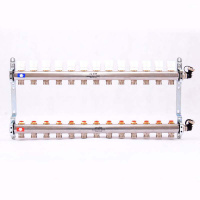 Коллекторная группа UNI-FITT 451I латунь 1"x3/4" EK на 13 выходов, в сборе без расходомера