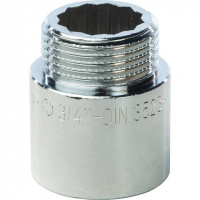 Удлинитель резьбовой латунный STOUT хром 3/4"x25мм ВН
