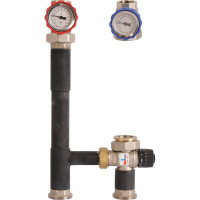 ГБМ Насосная группа ROMMER с термостатическим смесителем (20-40ºС), без насоса DN25 (1"), справа