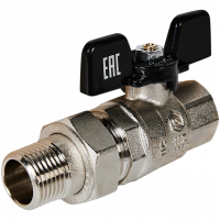 Кран шаровой полнопроходной с американкой, ВР/НР, ручка бабочка 1/2 STOUT