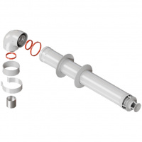 Комплект дымохода СТАНДАРТ Ø60/100 - 900мм  хомут в комплекте + втулка Ø60 L-5 ROMMER