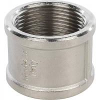 Муфта резьбовая латунная STOUT никель 11/4"