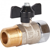 Кран шаровой STOUT бабочка 3/4" Н, с накидной гайкой