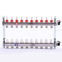 Коллекторная группа UNI-FITT 450I нерж 1"x3/4" EK на 10 выходов, с расходомерами (в полном сборе)