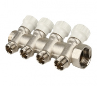 Коллектор распределительный вентильный ITAP никель 1"x1/2" -4 выхода, EU евроконус