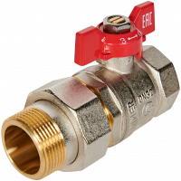 Кран шаровой с американкой, ВР/НР, ручка бабочка 11/4" ROMMER