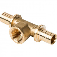 СА Тройник резьбовой аксиальный для сшитого полиэтилена STOUT латунный Ø25х3/4" В