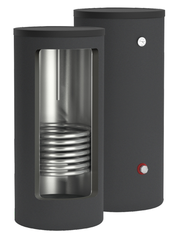 Бойлер косвенного нагрева ESSAN CORE BLACK EBFN-210 с одним теплообменником, напольный, нерж. сталь