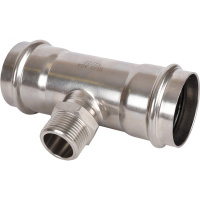 Тройник-переходник ВПр-НР, 54х1, из нержавеющей стали прессовой ROMMER