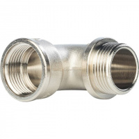 Угол с упором резьбовой латунный STOUT никель 1" ВН