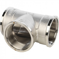 Тройник резьбовой латунный STOUT никель 11/2" В