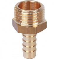 Штуцер резьбовой латунный STOUT без покрытия 1/2"x10мм Н