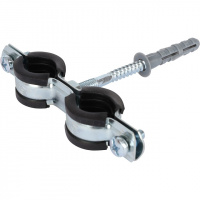 Хомут крепежный со шпилькой двойной М8*80 STOUT Ду15 (20-24) - 1/2"