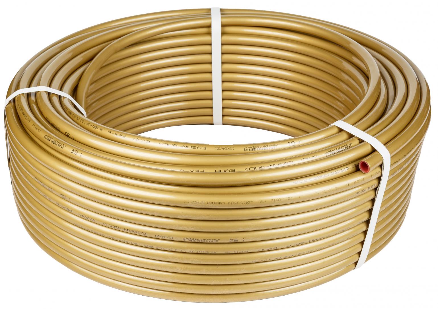 Труба из сшитого полиэтилена ESSAN GOLD EVOH PEX-b Ø16х2,2, ГОСТ32415-2013 (золотая)