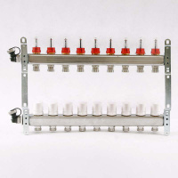 Коллекторная группа UNI-FITT 450I нерж 1"x3/4" EK на 9 выходов, с расходомерами (в полном сборе)
