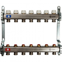 Коллекторная группа STOUT нержавейка 1"x3/4" EK -7 выходов, без расходомеров