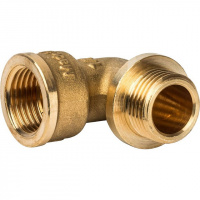 Угол с упором резьбовой латунный STOUT без покрытия 1/2" ВН