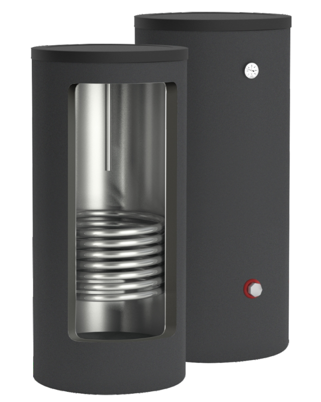 Бойлер косвенного нагрева ESSAN CORE BLACK EBFN-160 с одним теплообменником, напольный, нерж. сталь