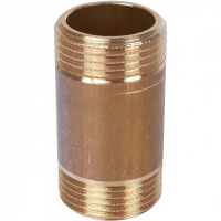 Бочонок резьбовой латунный STOUT без покрытия 1"x60мм