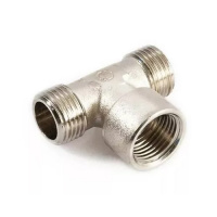 Тройник переходной резьбовой латунный STOUT никель 1/2"x1/2"x1/2" НВН
