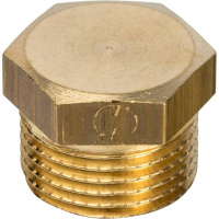 Заглушка резьбовая латунная STOUT без покрытия 3/8" Н