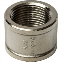 Муфта резьбовая латунная STOUT никель 1"