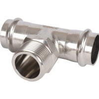 Тройник-переходник ВПр-НР, 28х1, из нержавеющей стали прессовой ROMMER