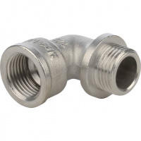 Угол с упором резьбовой латунный STOUT никель 1/2" ВН