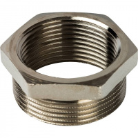 Футорка резьбовая латунная STOUT никель 11/4"x1" ВН