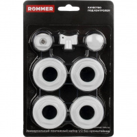 Комплект для монтажа радиаторов ROMMER 1/2" без кронштейнов, белый
