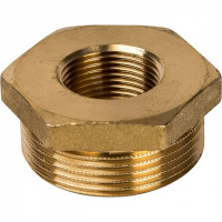 Футорка резьбовая латунная STOUT без покрытия 11/2"x3/4" ВН
