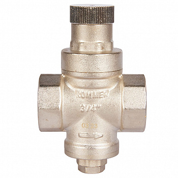 Редуктор давления PN16 вн/вн 3/4 без подключения манометра ROMMER