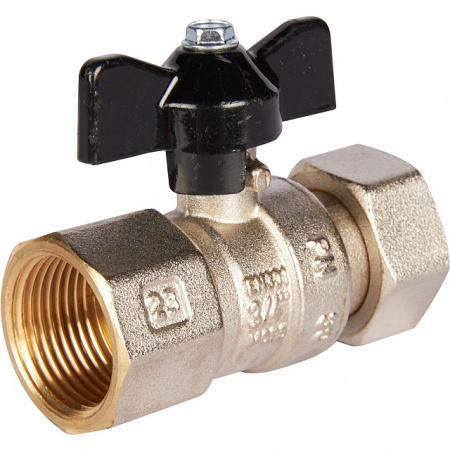 Кран шаровой STOUT бабочка 3/4" В, с накидной гайкой