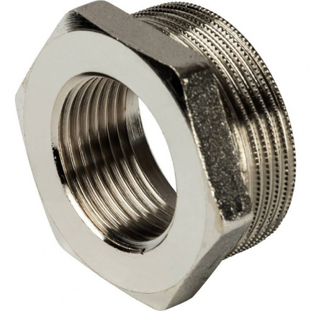 Футорка резьбовая латунная STOUT никель 11/2"x1" ВН