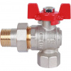 Кран шаровой с американкой угловой ROMMER бабочка 1/2" ВН