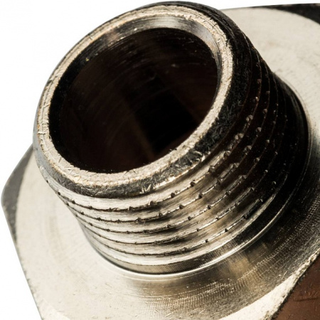 Ниппель переходной резьбовой латунный STOUT никель 3/4"x3/8" Н
