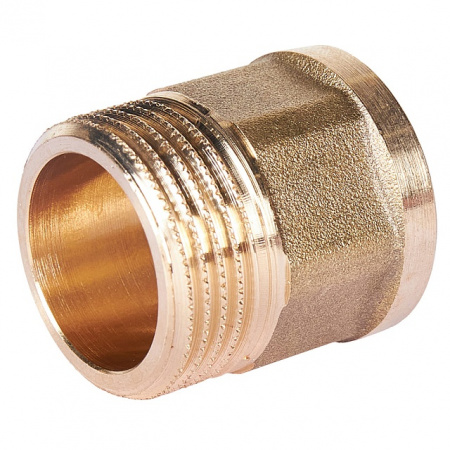 Переход под ключ резьбовой латунный STOUT без покрытия 1/2"х3/4" ВН