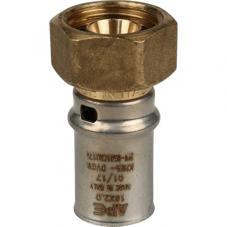 МП Муфта с накидной гайкой пресс для металлопласта STOUT Ø16х1/2"