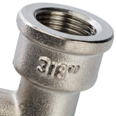 Угол с упором резьбовой латунный STOUT никель 3/8" ВН