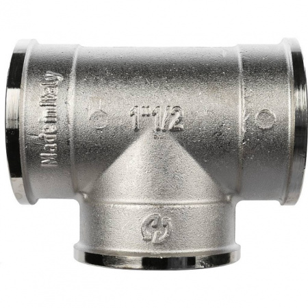 Тройник резьбовой латунный STOUT никель 11/2" В