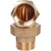 Американка УГЛОВАЯ резьбовая латунная (без прокладки) STOUT без покрытия 1" ВН