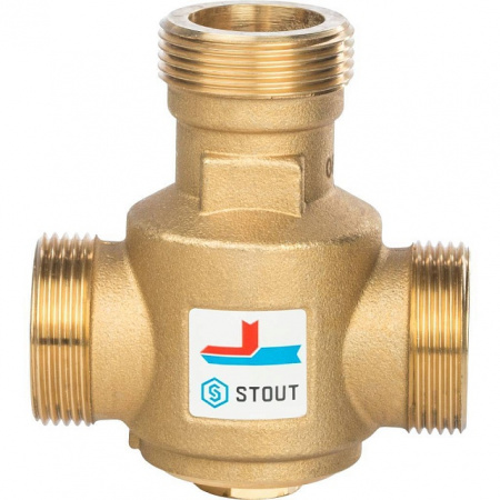 Клапан трехходовой термостатический смесительный STOUT 11/4" Н (55°С)