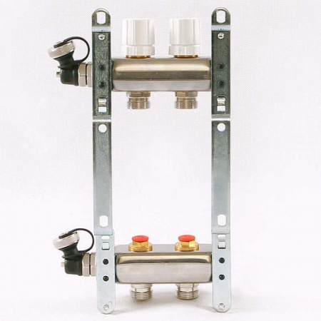 Коллекторная группа UNI-FITT 451I латунь 1"x3/4" EK на 2 выхода, в сборе без расходомера
