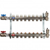 Коллекторная группа STOUT нержавейка 1"x3/4" EK -8 выходов, без расходомеров (краны + воздухо.)