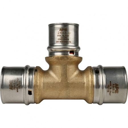 МП Тройник переходной пресс для металлопласта STOUT Ø32х26х32