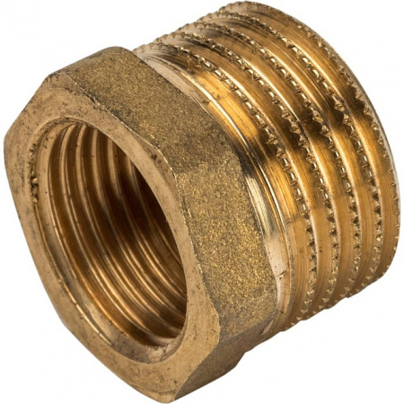 Футорка резьбовая латунная STOUT без покрытия 1/2"x3/8" ВН