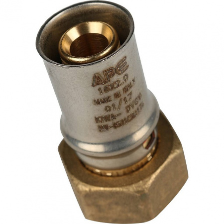 МП Муфта с накидной гайкой пресс для металлопласта STOUT Ø16х1/2"